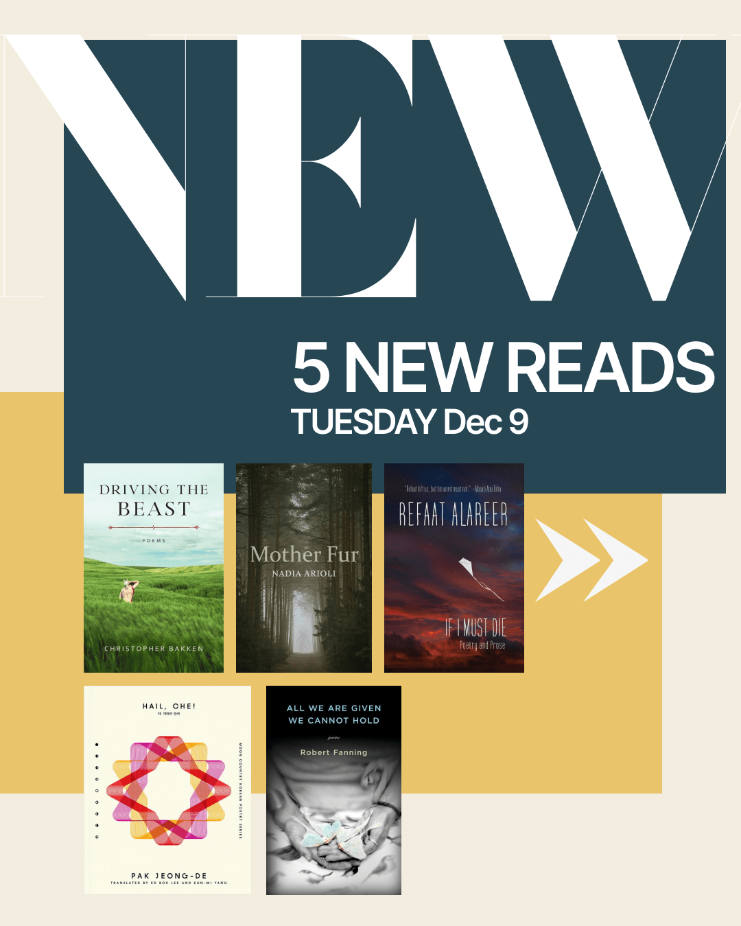 New and Notable, December 9th Releases like Refaat Alareer and Robert Fanning - The Poetry Shop