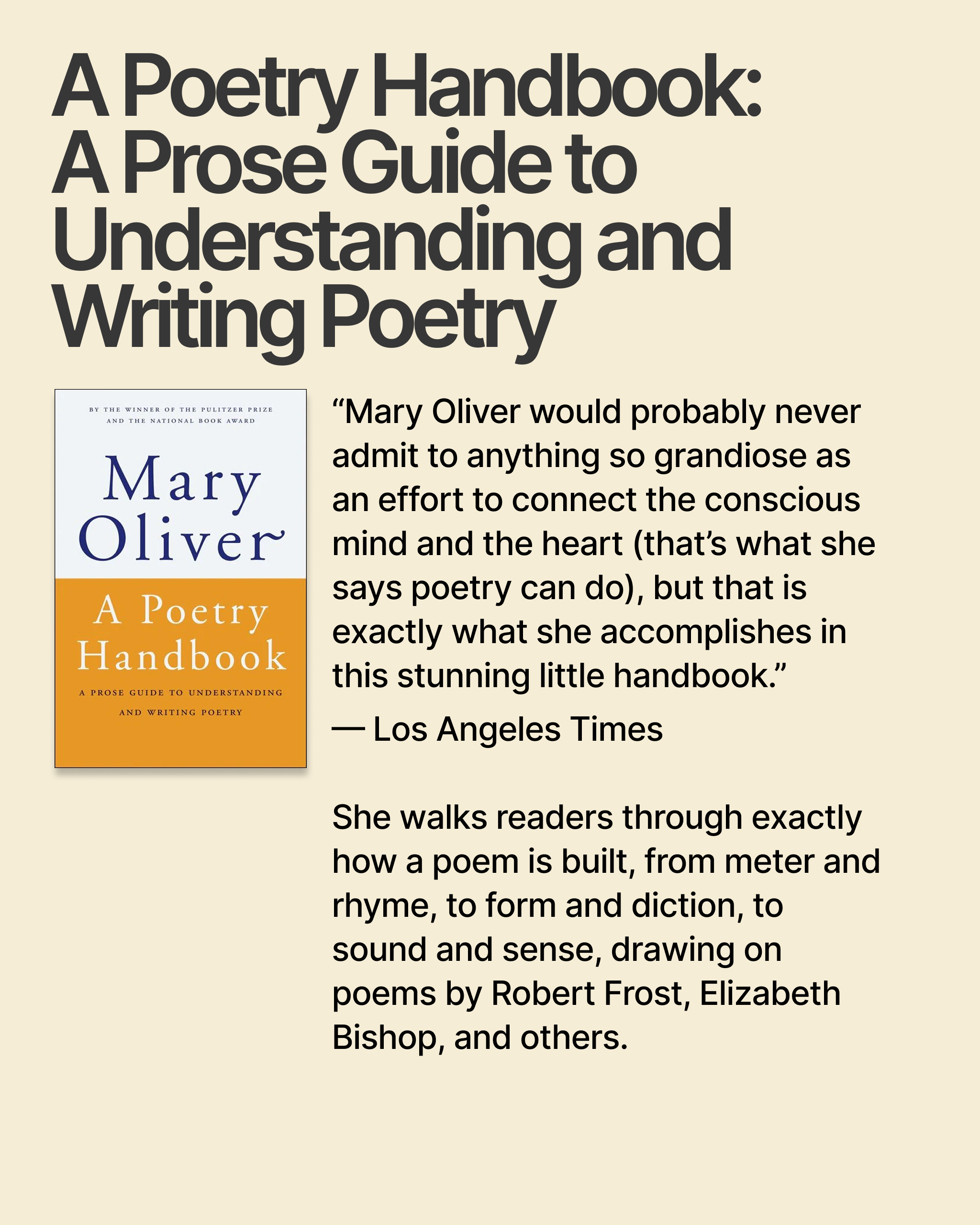 Poetic Inspiration: Mary Oliver's poetry, craft, and journal