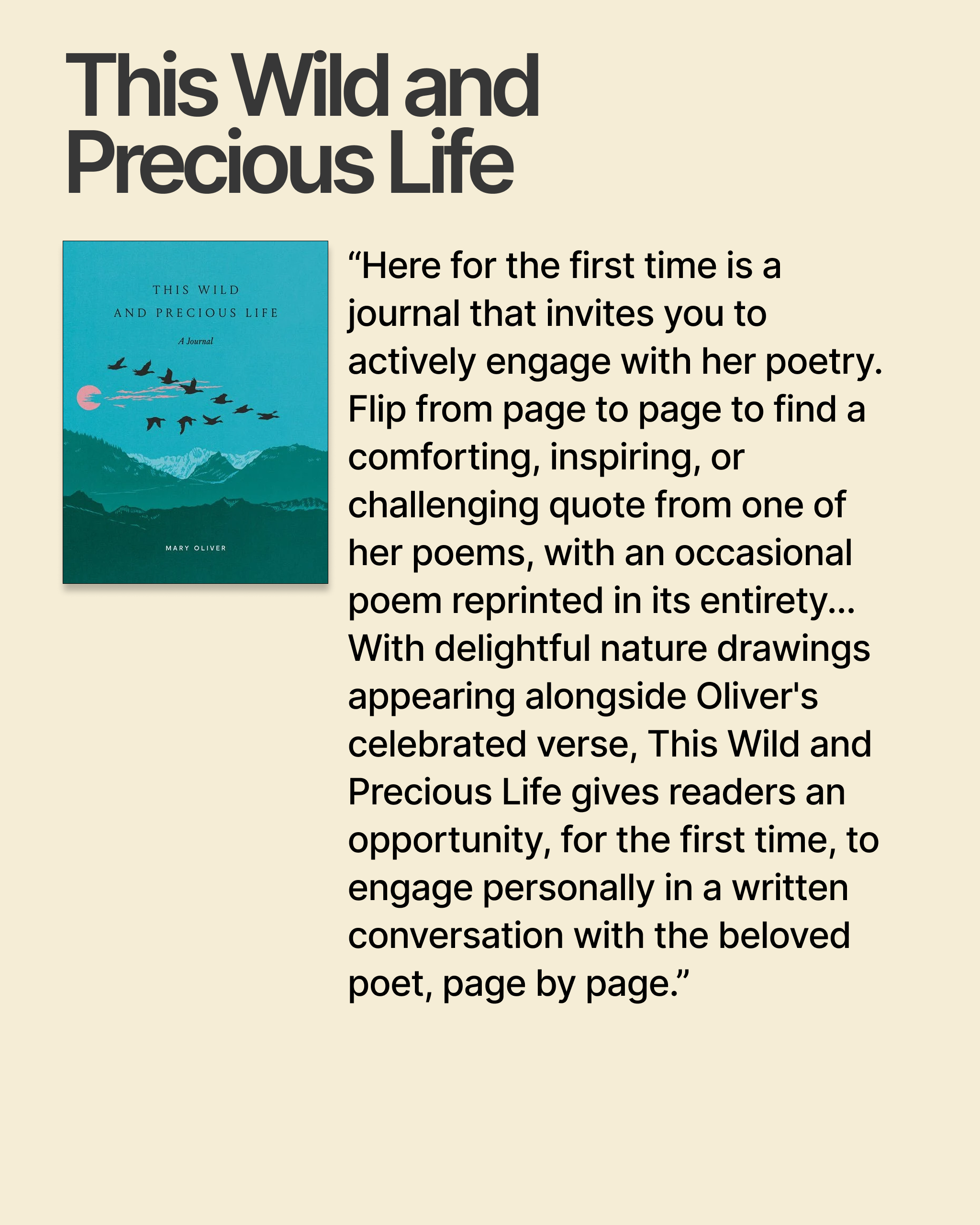 Poetic Inspiration: Mary Oliver's poetry, craft, and journal